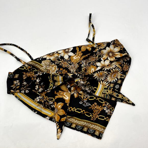 Princess Polly black chain scarf crop top - Picture 2 of 3